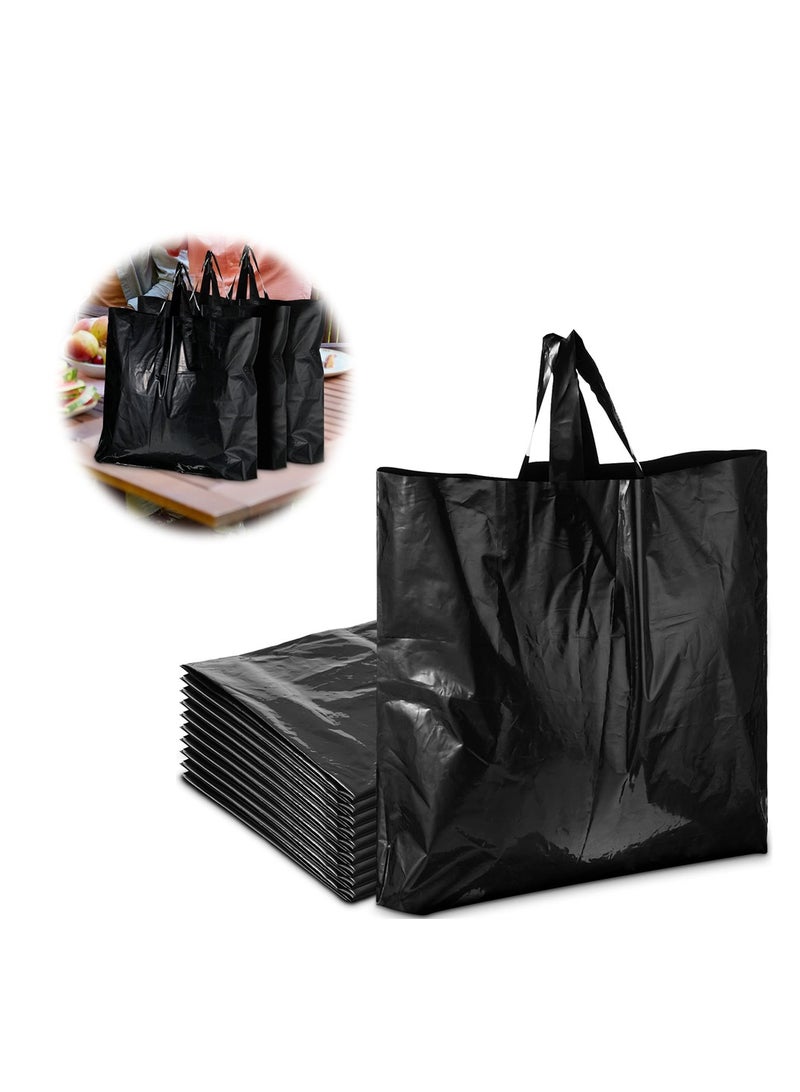 SYOSI Black Plastic Boutique Bags, Large Shopping Bags with Handles, Thick for Retail Clothing and Grocery Store - Image 1