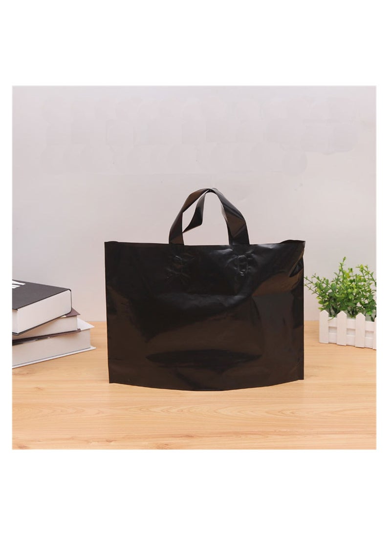 SYOSI Black Plastic Boutique Bags, Large Shopping Bags with Handles, Thick for Retail Clothing and Grocery Store - Image 2