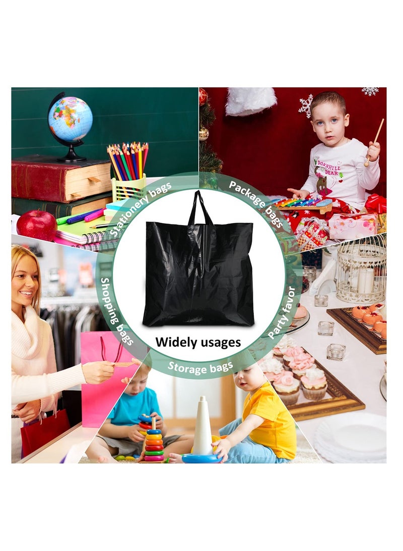 SYOSI Black Plastic Boutique Bags, Large Shopping Bags with Handles, Thick for Retail Clothing and Grocery Store - Image 3