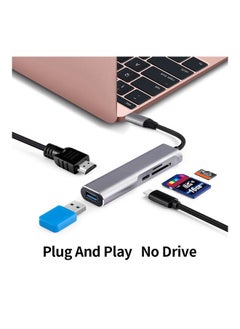 NIBEMINENT 5-In-1 Multifunctional USB Hub Grey  - Image 4