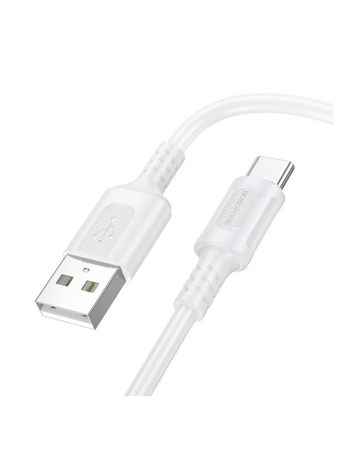بوروفون Borofone Cable BX111 Feliz - USB to Type C - 3A 1 metre white - Image 2