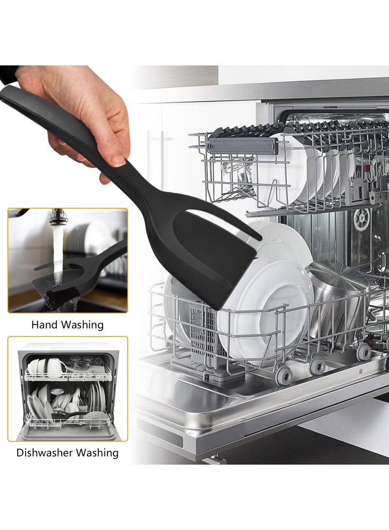 GNAFOTU Egg Flipper Spatula Tongs Set of 2 PCS - 2 in 1 Grip and Flip Spatula Tong Use Non-Stick Kitchen Flipper Spatula For Bread Fish Pancake Toast Home Kitchen Cooking Tool - Image 2