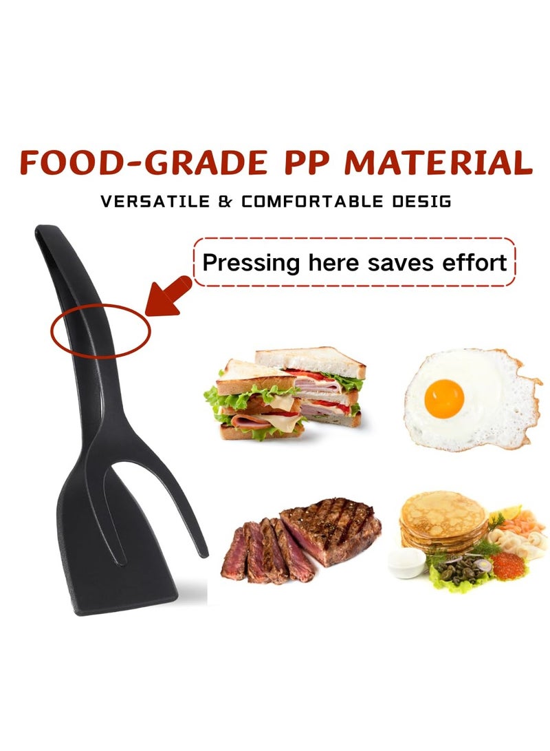 GNAFOTU Egg Flipper Spatula Tongs Set of 2 PCS - 2 in 1 Grip and Flip Spatula Tong Use Non-Stick Kitchen Flipper Spatula For Bread Fish Pancake Toast Home Kitchen Cooking Tool - Image 5