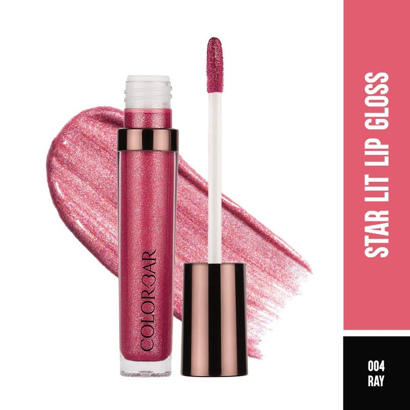 Colorbar Colorbar Starlit Lip GlossRay Pink 6 ml Glossy Finish Combination Smudge Proof Transfer Proof Long Wearing Paraben Free Lightweight Medium Skin Tone - Image 2