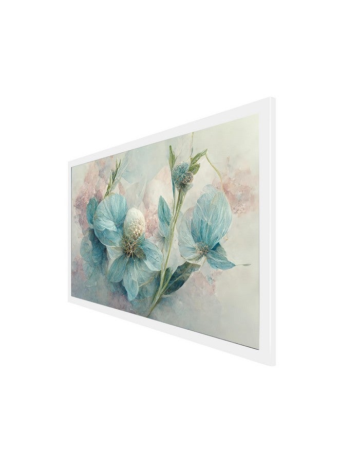 DEKORSTATION Beautiful Blue Flower Canvas Framed Painting for Bedroom, Living Room, Drwaing Room Wall Decoration|Size: 12x24 Inche - Image 3