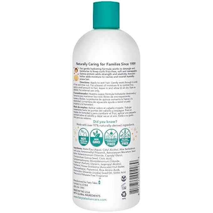 Fairy Tales CURLY Q KIDS CONDITIONER - HYDRATING FOR CURLY AND MULTI-CULTURAL HAIR TYPES, PARABEN-FREE, SULFATE-FREE, GLUTEN-FREE, NUT-FREE - 32 OZ - Image 3