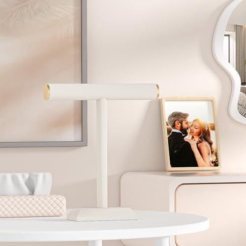 Julysky T-Bar Necklace Holder Stand,Necklace Display Stand for Selling,Necklace Organizer for Women,Necklace and Bracelet Hanger,Jewelry Stand,Necklace Storage Stand,Necklace Tree（Beige） - Image 3