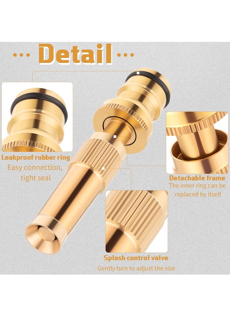 SYOSI - 12 Piece Brass Hose Nozzles High Pressure Garden Hose Nozzle Heavy Duty Brass Sprayer Adjustable Twist Hose Nozzle Fits Standard Hose For Lawn Garden Patio Car Wash - Image 1