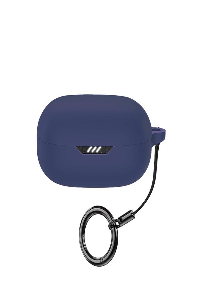 Keminsung جراب لسماعات JBL Wave Flex 2 المصنوعة من السيليكون، غطاء سماعات أذن لاسلكية، مقاوم للصدمات، فريد من نوعه، محمول، واقٍ مع حلقة تعليق (أزرق) - Image 1