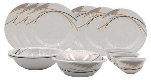 Melrich 12Pcs Melamine Dinnerware set Durable and Long lasting for kitchen Dishwasher safe