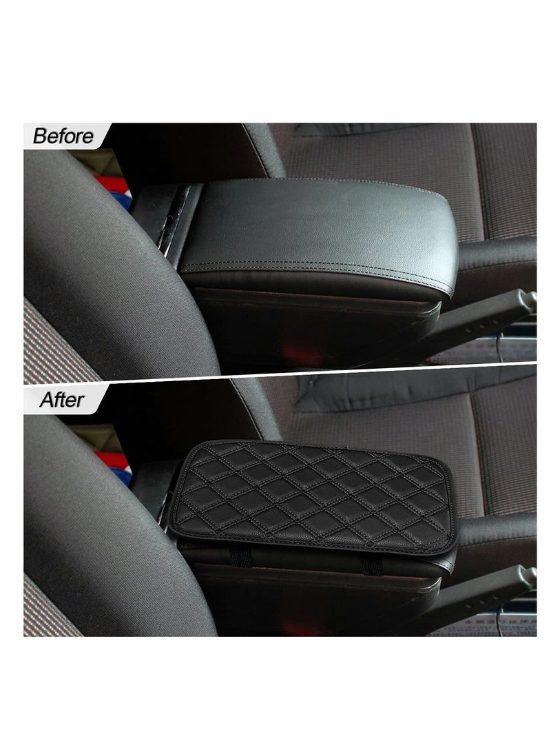 Excefore Car Leather Center Console Cushion Pad, Waterproof Armrest Seat Box Cover Fit for Cars, Vehicles, Comfort, Interior Protection Accessories (Black, 11.4"x7.4") - Image 3