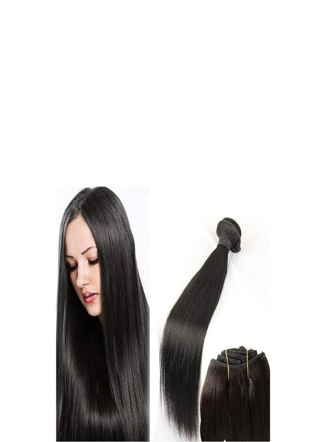 Ritzkart Indian Women Human Hair Weft Straight Remy Hair Double Drown Indian Human Hair Extension Weaves 1 Bundle 100gm, Brown, - Image 1