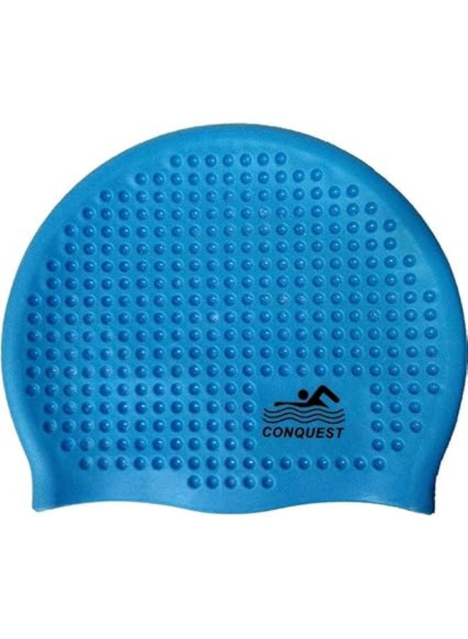 CONQUEST Silicone Grain Swimming Cap, Waterproof, Flexible and Lightweight (Women) - Image 4