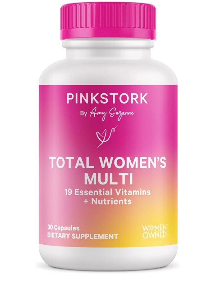 Pink Stork Total Womens Multi 19 ESSENTIAL Vitamins & Nutrients 30 Caps