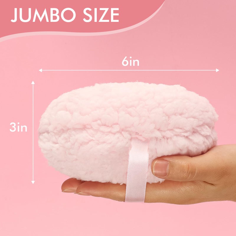 WSYUB Powder Puff, 6'' Powder Puff for Body Powder,Body Powder Puffs and Container,Oversize Dust Puffs for Women - Image 2