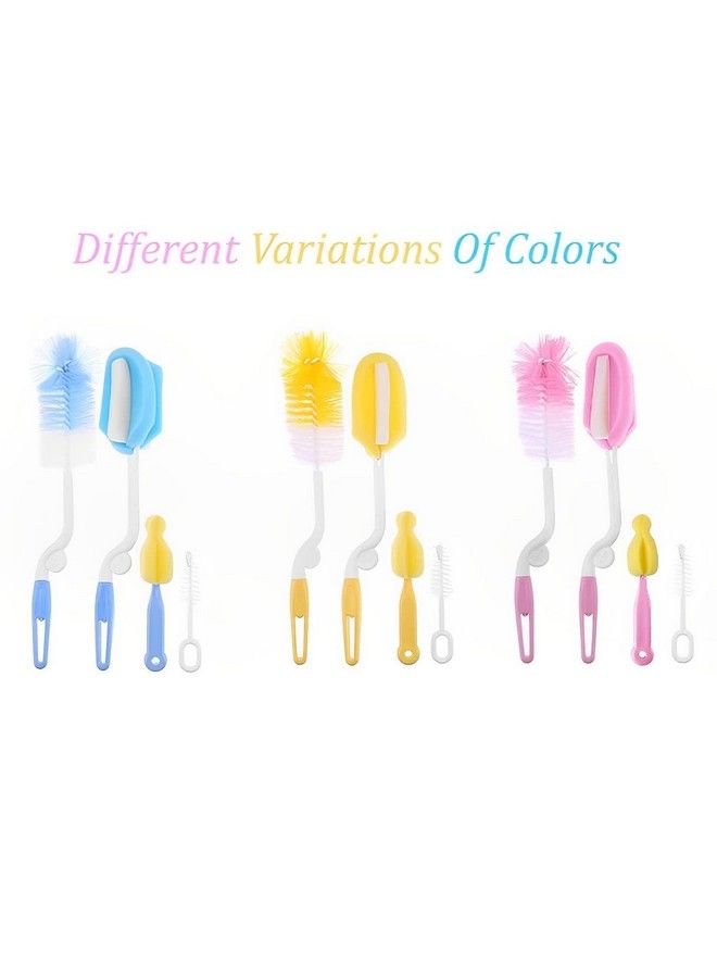 DALUCI 5 Pcs Baby Milk Bottle Nipple Straw Brush Sponge Nylon Cleaning Brush Cleaner Bottle Set (Assorted Random Color 5 Pcs)(Cleaning Brush Kit) (5 In 1 Kit) - Image 5