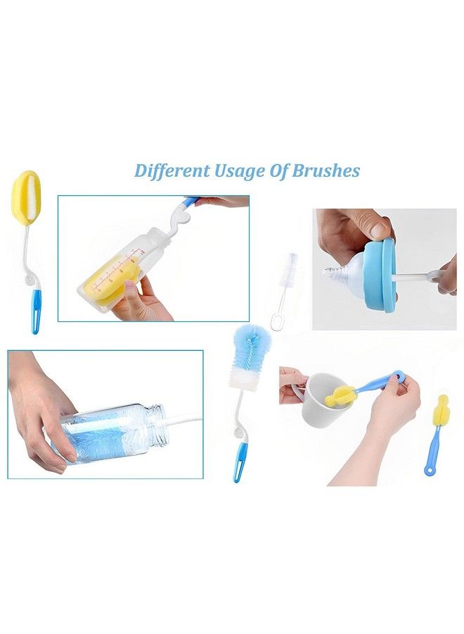 DALUCI 5 Pcs Baby Milk Bottle Nipple Straw Brush Sponge Nylon Cleaning Brush Cleaner Bottle Set (Assorted Random Color 5 Pcs)(Cleaning Brush Kit) (5 In 1 Kit) - Image 3