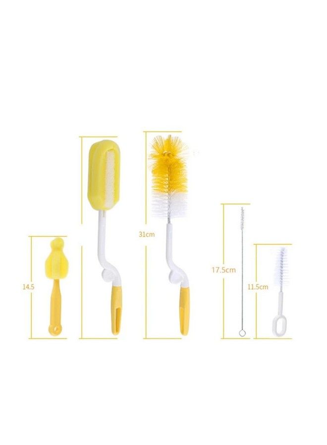 DALUCI 5 Pcs Baby Milk Bottle Nipple Straw Brush Sponge Nylon Cleaning Brush Cleaner Bottle Set (Assorted Random Color 5 Pcs)(Cleaning Brush Kit) (5 In 1 Kit) - Image 4