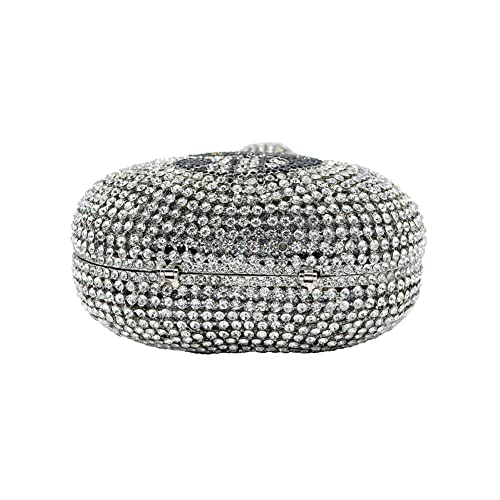 Tngan Women Money Pouch Evening Bag Sparkling Crystal Purses Rhinestones Wedding Party Prom Clutch, A-Silver - Image 3