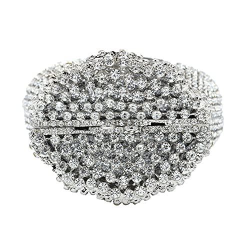 Tngan Women Money Pouch Evening Bag Sparkling Crystal Purses Rhinestones Wedding Party Prom Clutch, A-Silver - Image 4