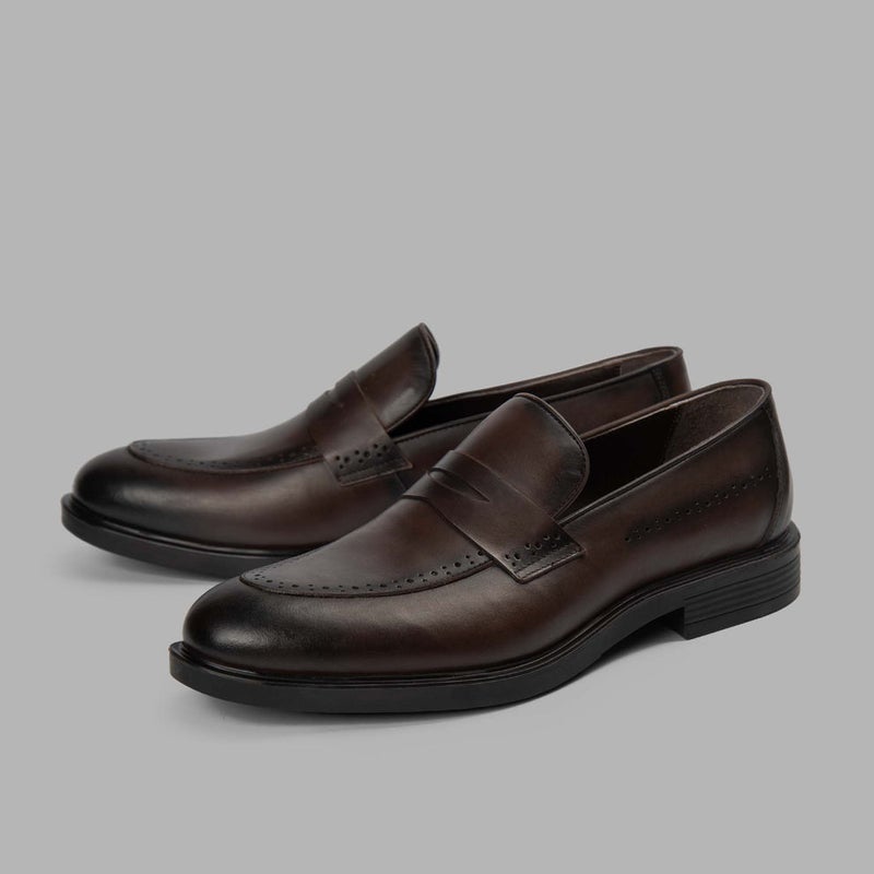 Brio College Loafer Shoes - Brown