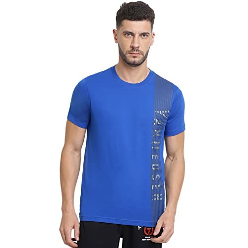 Van Heusen Athleisure Men T-Shirt - Cotton Rich - Ultra Soft, Crew Neck, Short Sleeve_60044_Lapis Blue_XL - Image 1