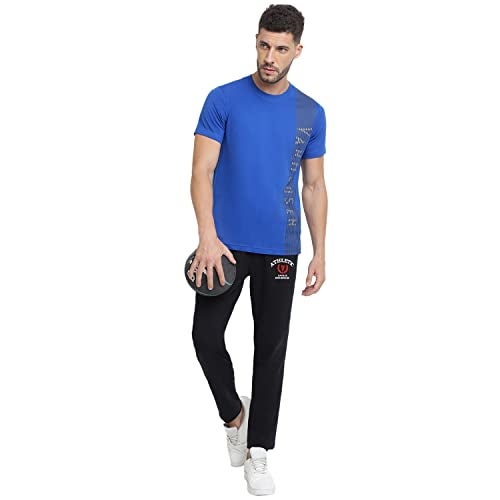 Van Heusen Athleisure Men T-Shirt - Cotton Rich - Ultra Soft, Crew Neck, Short Sleeve_60044_Lapis Blue_XL - Image 5