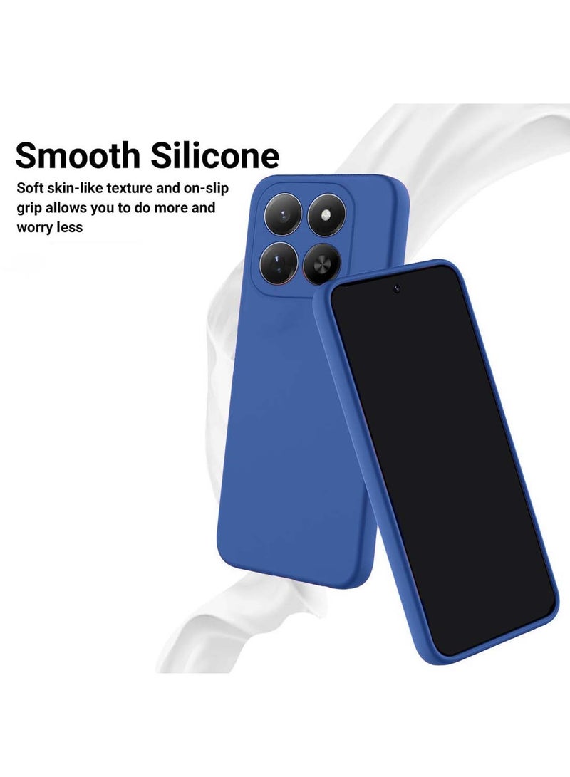 دبليو تيك غطاء من السيليكون السائل الناعم لجهاز Honor X7d 5G/4G / Honor 400 Smart 5G 2025 (MCRPSN) - أزرق بحري - Image 3