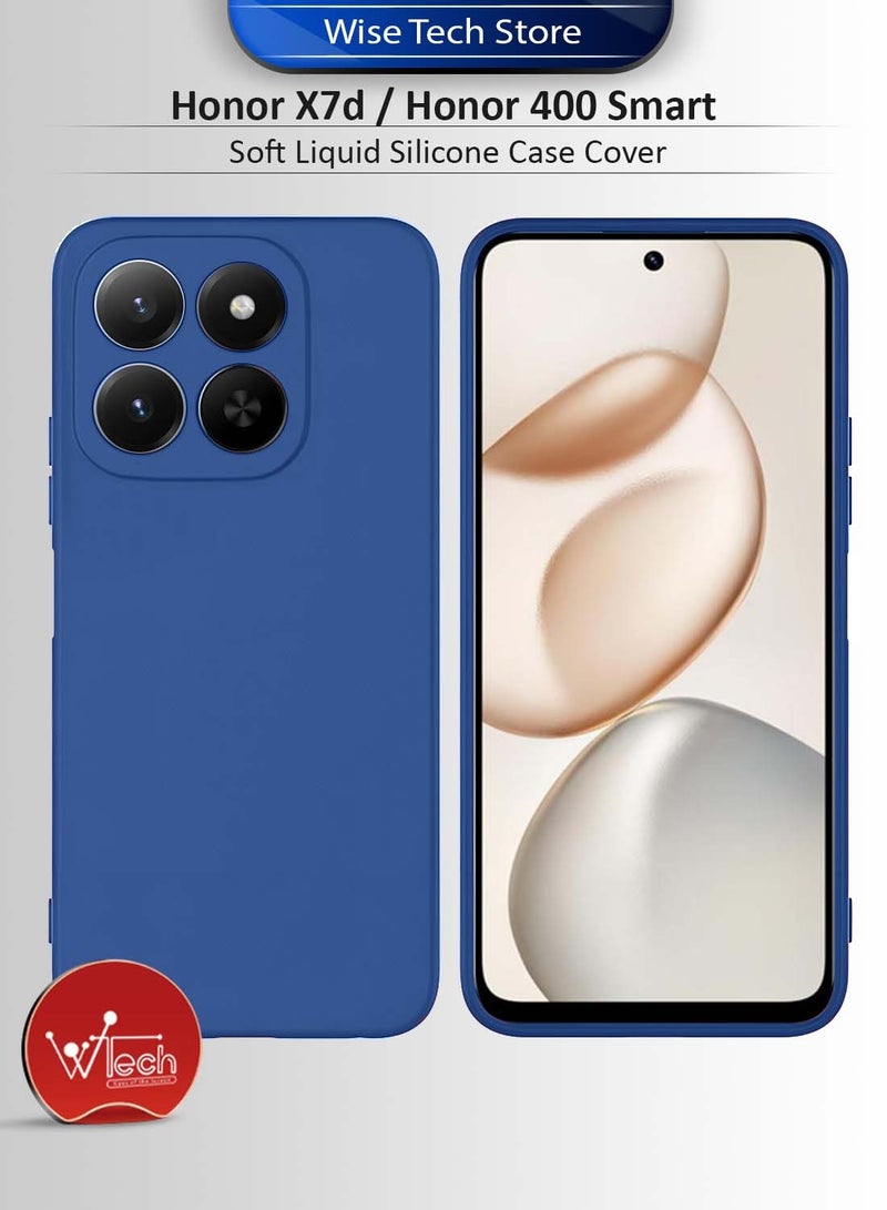 دبليو تيك غطاء من السيليكون السائل الناعم لجهاز Honor X7d 5G/4G / Honor 400 Smart 5G 2025 (MCRPSN) - أزرق بحري - Image 1
