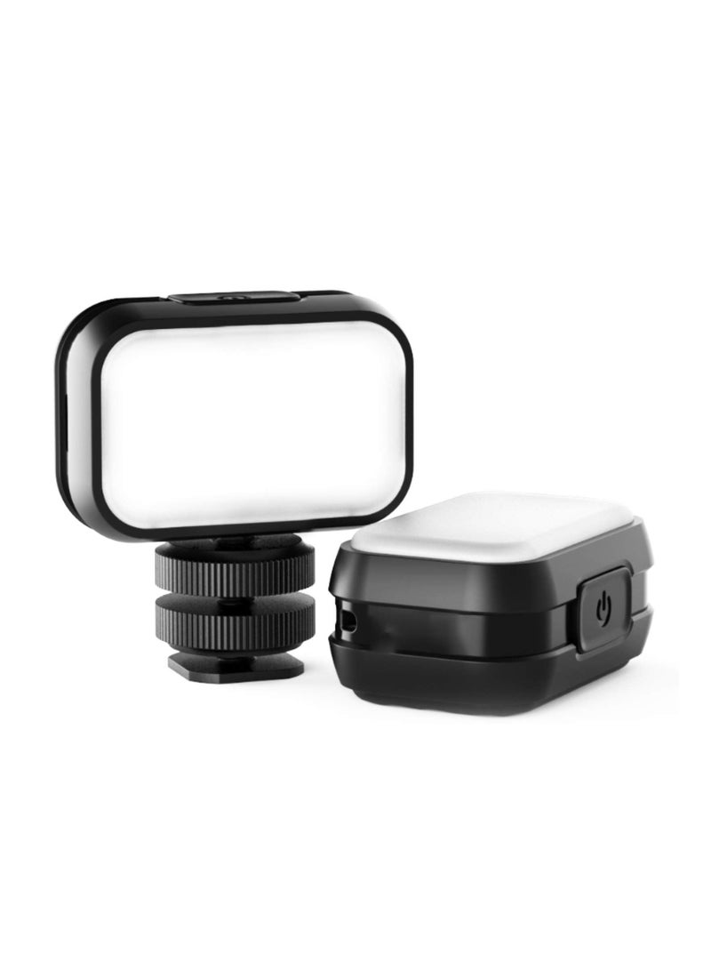 Captaintech Fill Light, LED Video Light Vlogging Soft Live Lighting 6500K, Built-in Rechargeable Battery, for iPhone, for Gopro Hero 9/ 8/ 7/ 6/ 5 Compatible with Cold Shoe and Hot Shoe - Image 1