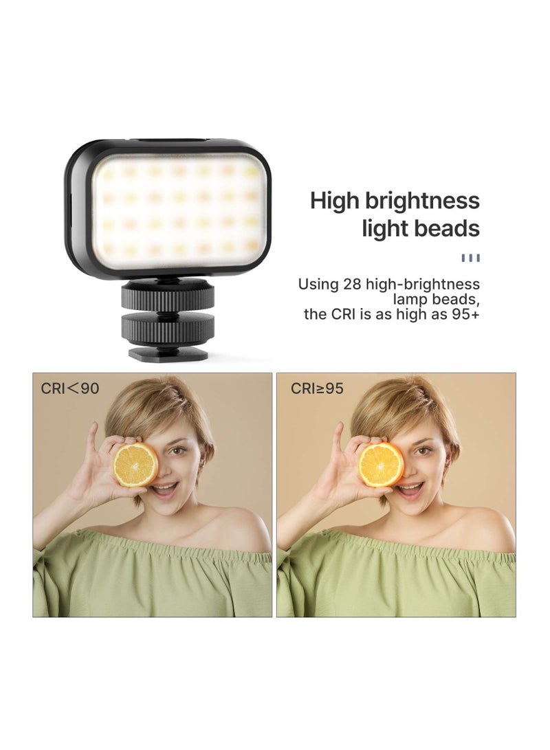 Captaintech Fill Light, LED Video Light Vlogging Soft Live Lighting 6500K, Built-in Rechargeable Battery, for iPhone, for Gopro Hero 9/ 8/ 7/ 6/ 5 Compatible with Cold Shoe and Hot Shoe - Image 2