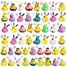 Fudragtn 50Pcs Easter Rubber Ducks Mini 21 Inch Bunny Rubber Duckies Bath Toys for Kids Assorted Float Duck Bulk for Fun Bathtub Duck Toys Easter Ducks for Cruise and Easter Basket Stuffers and Party Favors - Image 2