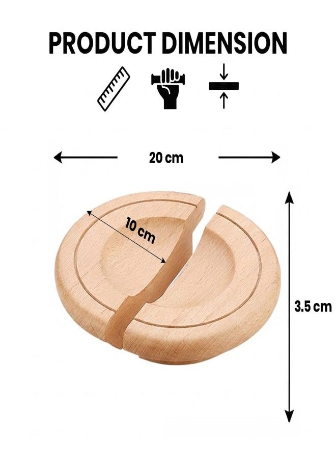 FITTINGO Steam Beech Wood Wardrobe Door Handle for Home/Pull Handle for Wardrobe Door/Cabinet Handle Complete Set of 2 (Left & Right) 8 * 4 Inch - Image 2