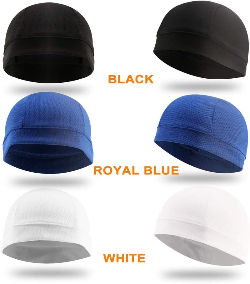 WSHSTS 3 Pack Cooling Skull Cap Helmet Liner Sweat Wicking Cycling Running Hat for Men Women - Image 5