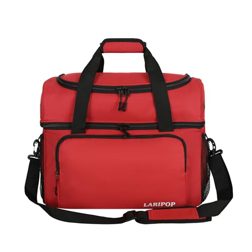 LARIPOP 2 Ball Bowling Bag Double Ball Tote with Padded Ball Holder Ventilated Shoe Compartment Mens Size 16 AntiSlip Feet Accessory Pockets for Bowling League Practice Tournament - Image 1