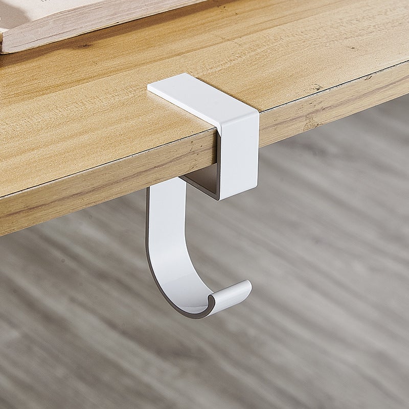 No-Drill Aluminum Hook Desk Organizer Single Hook Type 5 table side hook (gray) 