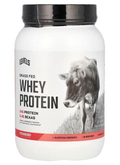 Level Grass Fed Whey Protein Powder Strawberry 2 lb (907 g) 