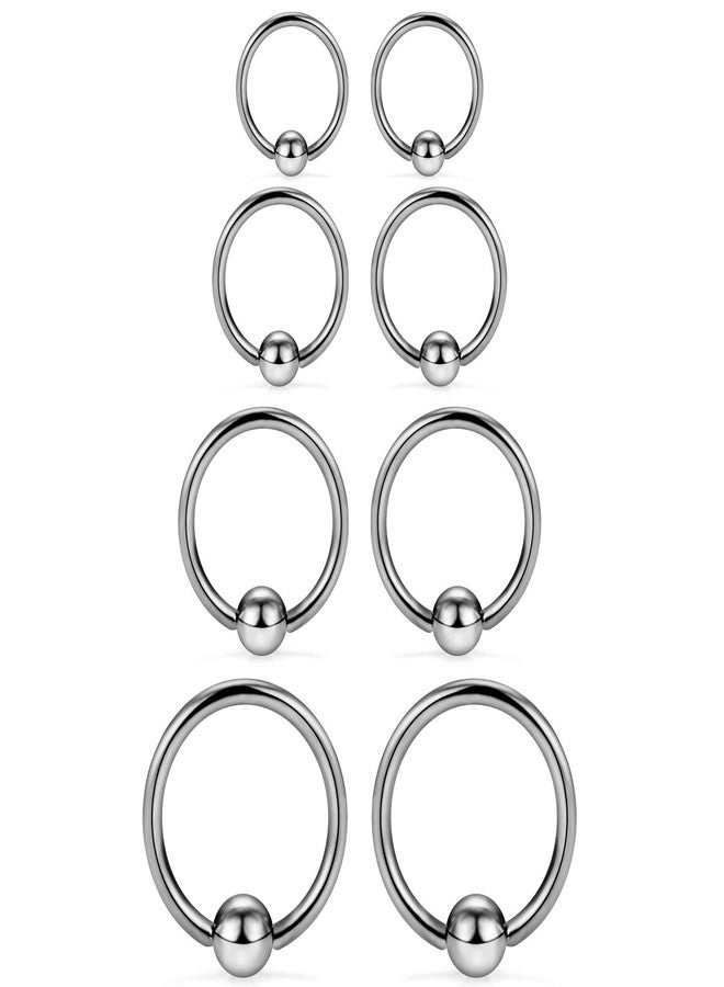 SCERRING 8PCS 14G G23 Titanium Captive Bead Ring Nose Rings Hoop Helix Daith Cartilage Tragus Earrings Nipple Eyebrow Body Piercing 10mm 12mm 14mm 16mm - Image 1