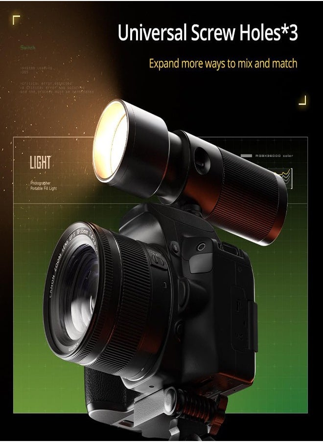 Photography flashlight | 20 Patterns, 4 Colors, 8400mAh, Zoomable for Live Streaming & Photography | Portable Party Ambiance Light