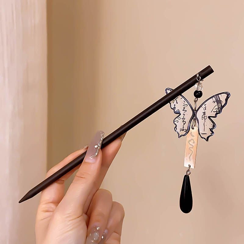Generic Tassel Hanfu Hair Ornament 4009#1 Ink Butterfly 