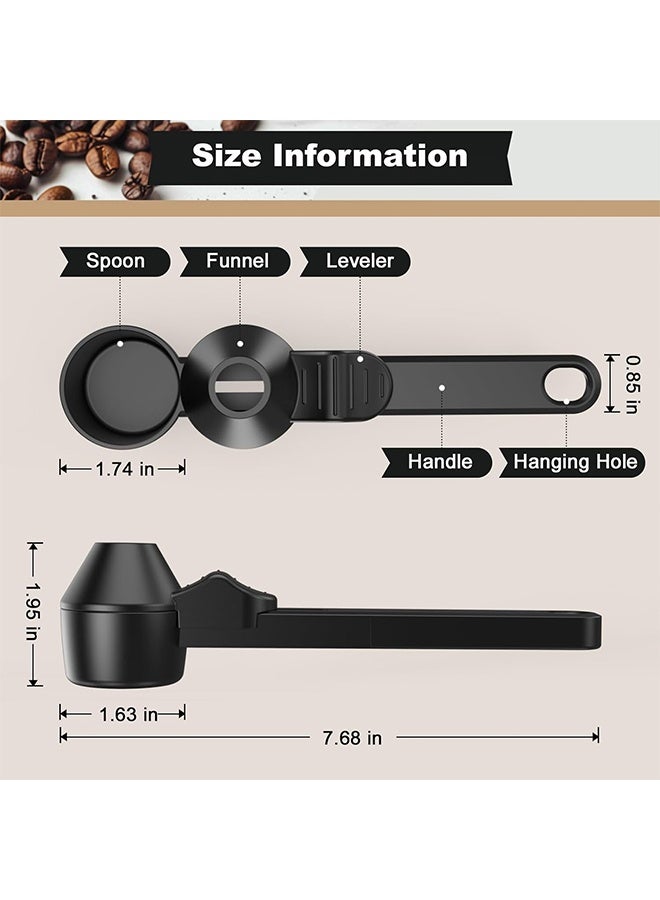 Coffee Scoop & Funnel for Reusable K Cup Refillable Coffee Pods, Coffee Measuring Spoon 2 Tablespoon Capacity, Scoop with Funnel for Ground Coffee, Protein Powder, Tea (Black, 2 Pack) - Image 5