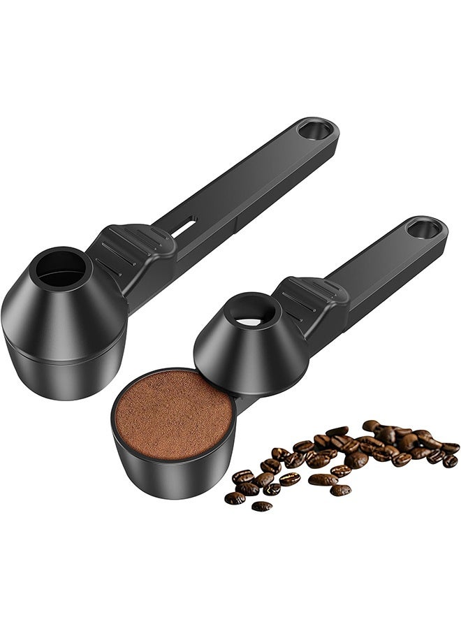 Coffee Scoop & Funnel for Reusable K Cup Refillable Coffee Pods, Coffee Measuring Spoon 2 Tablespoon Capacity, Scoop with Funnel for Ground Coffee, Protein Powder, Tea (Black, 2 Pack) - Image 1