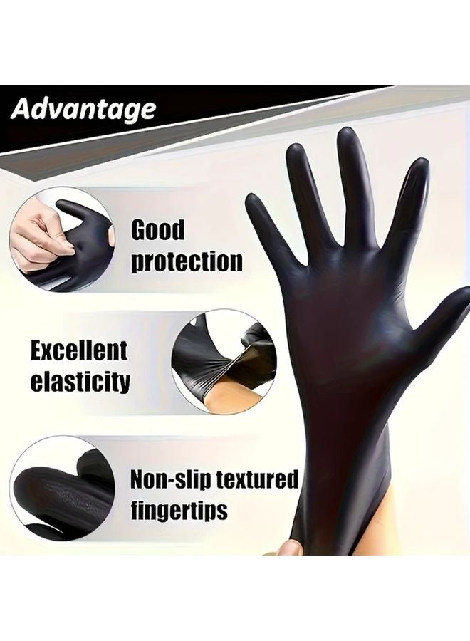 Black Nitrile Disposable Gloves 70 Pairs Size L Waterproof Durable For Tattoo Salon Restaurant - Image 3