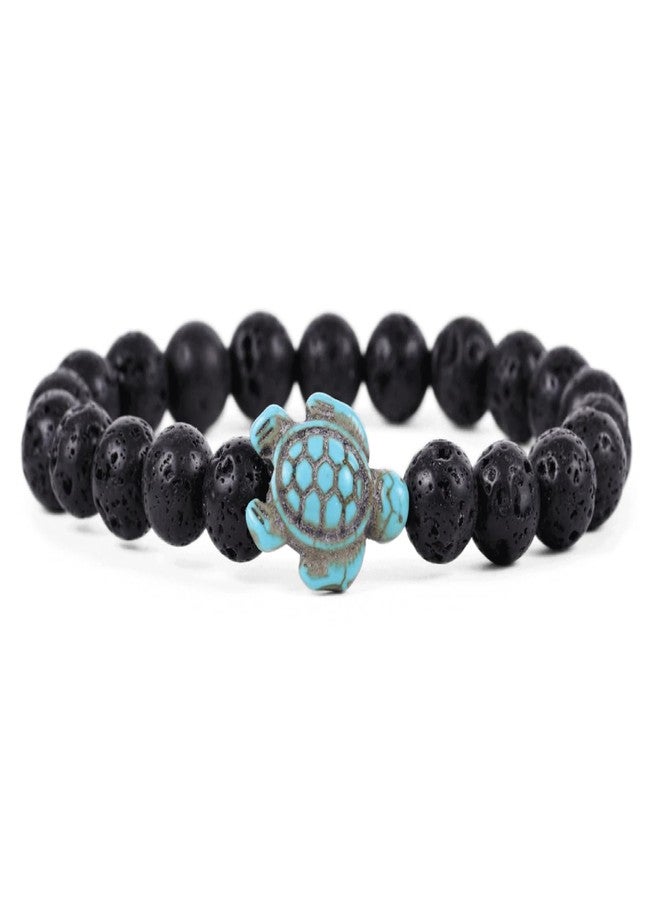 Fahlo Sea Turtle Tracking Bracelet – Track a Real Sea Turtle’s Journey – Supports Wildlife Conservation – Elastic, One Size Fits Most – on Interactive Mobile App Map – Unisex Ocean Conservation Gift (Lava Stone) - Image 1