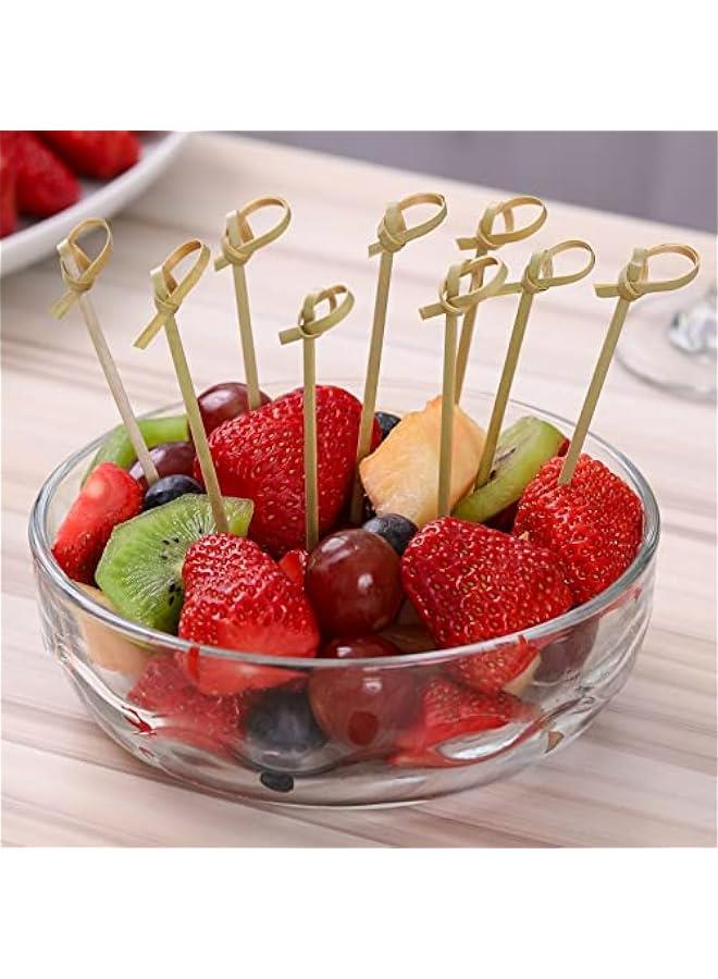 100 قطعة من اعواد الكوكتيل مقاس 4.7 انش للمقبلات، اسياخ من الخيزران الطبيعي، اعواد طعام صغيرة، اعواد اسنان فاخرة للمشروبات والفواكه والشاركوتيري، اكسسوارات تزيين الكوكتيل، لوازم الحفلات - Image 3