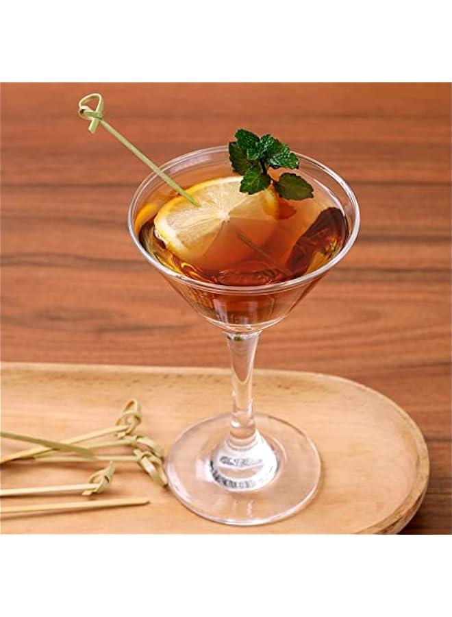 100 قطعة من اعواد الكوكتيل مقاس 4.7 انش للمقبلات، اسياخ من الخيزران الطبيعي، اعواد طعام صغيرة، اعواد اسنان فاخرة للمشروبات والفواكه والشاركوتيري، اكسسوارات تزيين الكوكتيل، لوازم الحفلات - Image 2