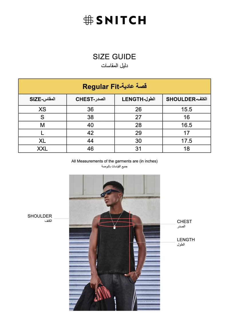 Snitch Black GRIND Acid Washed Tank Top for Men | Best Price UAE