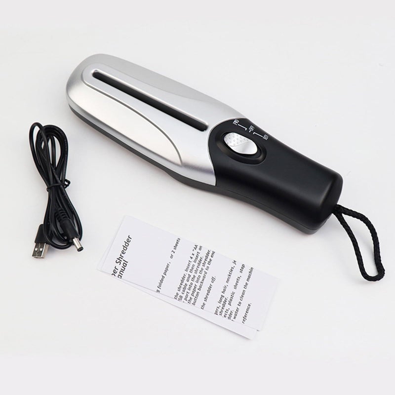 Manual Handheld Paper Shredder Portable USB Battery Operated Cutting Tool For Confidential Documents ABS Plastic - Image 3