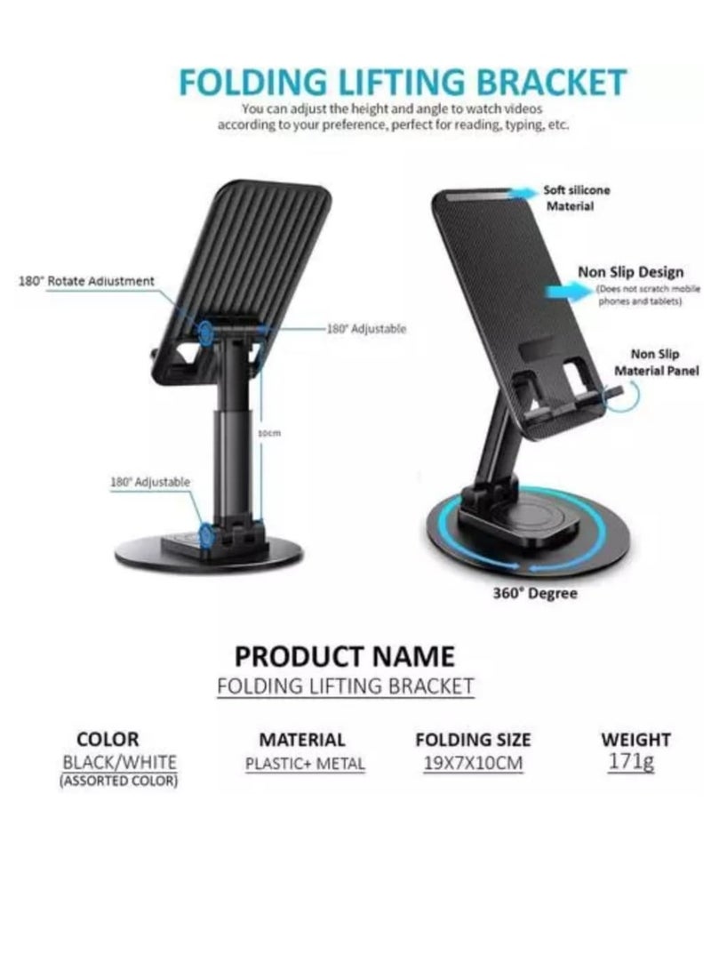 Adjustable Foldable Mobile & Tablet Stand Holder | Desk Mount with Anti-Slip Base for Smartphones & Tablets  Mobile stand for desk Tablet stand holder Adjustable phone holder Foldable - Image 2
