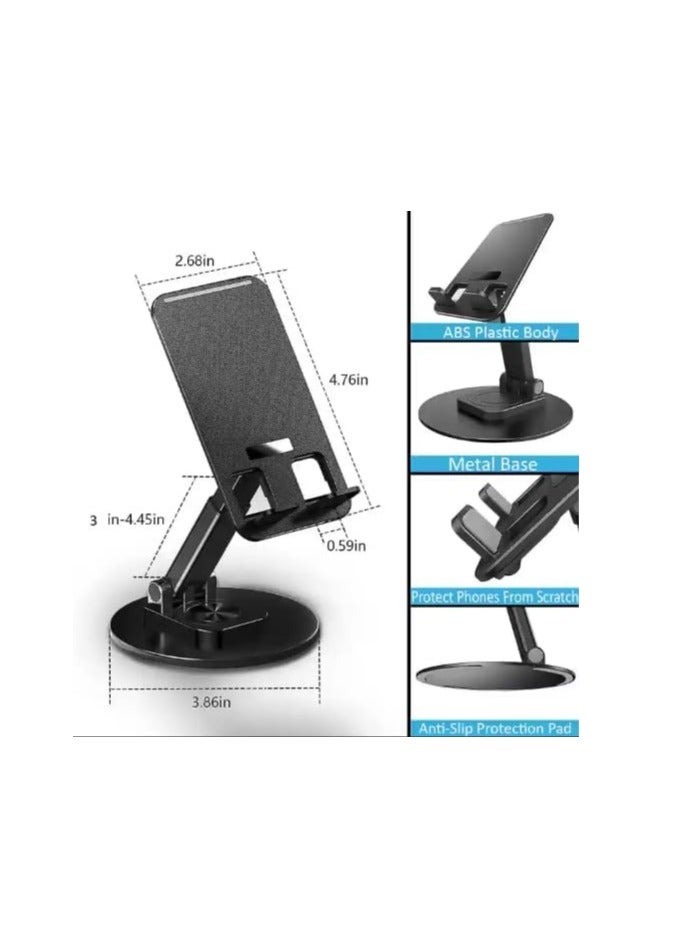 Adjustable Foldable Mobile & Tablet Stand Holder | Desk Mount with Anti-Slip Base for Smartphones & Tablets  Mobile stand for desk Tablet stand holder Adjustable phone holder Foldable - Image 4
